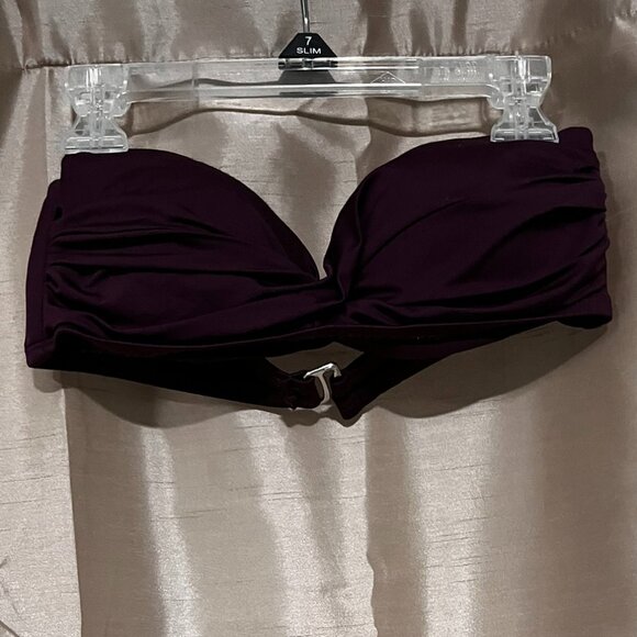 Maroon Strapless Bathing Suit Top - Picture 1 of 2